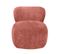 Fauteuil Bas Rond En Velours Rose Foncé Et Dossier Arrondi - Mallow