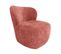 Fauteuil Bas Rond En Velours Rose Foncé Et Dossier Arrondi - Mallow