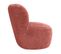 Fauteuil Bas Rond En Velours Rose Foncé Et Dossier Arrondi - Mallow