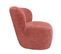 Fauteuil Bas Rond En Velours Rose Foncé Et Dossier Arrondi - Mallow