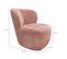 Fauteuil Bas Rond En Velours Rose Clair Avec Dossier Arrondi - Mallow