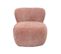 Fauteuil Bas Rond En Velours Rose Clair Avec Dossier Arrondi - Mallow