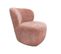 Fauteuil Bas Rond En Velours Rose Clair Avec Dossier Arrondi - Mallow