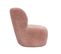 Fauteuil Bas Rond En Velours Rose Clair Avec Dossier Arrondi - Mallow