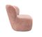 Fauteuil Bas Rond En Velours Rose Clair Avec Dossier Arrondi - Mallow