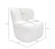 Fauteuil Bas Rond En Tissu Bouclette Blanc Et Dossier Arrondi - Mallow