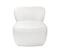 Fauteuil Bas Rond En Tissu Bouclette Blanc Et Dossier Arrondi - Mallow