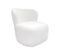 Fauteuil Bas Rond En Tissu Bouclette Blanc Et Dossier Arrondi - Mallow