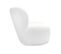 Fauteuil Bas Rond En Tissu Bouclette Blanc Et Dossier Arrondi - Mallow