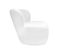 Fauteuil Bas Rond En Tissu Bouclette Blanc Et Dossier Arrondi - Mallow