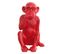 Statue Singe Rouge Laqué Avec Main Sur La Bouche H39 Cm - Rafiki