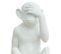 Statue Singe Blanc Laqué Avec Main Sur Les Yeux H39 Cm - Rafiki
