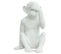 Statue Singe Blanc Laqué Avec Main Sur Les Yeux H39 Cm - Rafiki