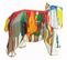 Statue Éléphant Géométrique Coulure Argenté Multicolore H21 Cm - Dumbo