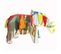 Statue Éléphant Géométrique Coulure Argenté Multicolore H21 Cm - Dumbo