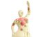 Statue Femme Jambe Pliée Beige Avec Fleurs Roses H60 Cm - Lady Rose