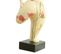 Statue Femme Jambe Pliée Beige Avec Fleurs Roses H60 Cm - Lady Rose