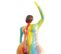 Statue Femme Jambe Pliée Coulures Multicolores H60 Cm - Lady Drips 01