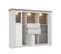 Buffet Vitrine 3 Portes 2 Tiroirs + LED Décor Chêne Blanchi - Angele