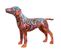 Statue Chien Labrador Orange Avec Graffiti Multicolore L76 Cm - Jasper