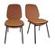 Lot De 2 Chaises En Simili Marron Pieds Métal Noir - Ruzan