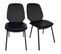 Lot De 2 Chaises En Simili Noir Pieds Métal Noir - Ruzan