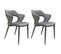 Lot 2 Chaises En Velours Gris Avec Accoudoirs Et Pieds Velours - Sweet