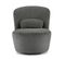 Fauteuil Rond Pivotant En Tissu Gris Anthracite Et Un Coussin - Damien