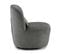 Fauteuil Rond Pivotant En Tissu Gris Anthracite Et Un Coussin - Damien