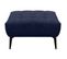 Pouf Velours Bleu Nuit Capitonné Et Piètement Métal Noir - Brio