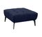 Pouf Velours Bleu Nuit Capitonné Et Piètement Métal Noir - Brio