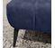 Pouf Velours Bleu Nuit Capitonné Et Piètement Métal Noir - Brio