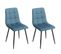 Lot De 2 Chaises Velours Bleu Matelassé Et Pieds Métal Noir - Louise 2