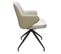 Lot De 2 Chaises Rotatives 180° Tissu Chiné Et Simili Beige - Duffy