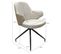 Lot De 2 Chaises Rotatives 180° Tissu Chiné Et Simili Beige - Duffy