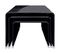 Lot De 3 Tables Basses Gigogne En Verre Trempé Noir - Ice