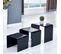 Lot De 3 Tables Basses Gigogne En Verre Trempé Noir - Ice