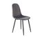 Chaise En Velours Gris Anthracite Et Pied En Métal Noir - Biba