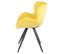 Chaise Style Scandinave Velours Jaune Et Pied Métal Noir - Lotus