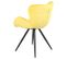 Chaise Style Scandinave Velours Jaune Et Pied Métal Noir - Lotus