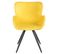 Chaise Style Scandinave Velours Jaune Et Pied Métal Noir - Lotus