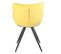 Chaise Style Scandinave Velours Jaune Et Pied Métal Noir - Lotus