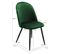 Lot 2 Chaises Capitonnées Velours Vert Foncé Avec Pieds Métal - Fary