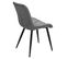 Lot De 2 Chaises Capitonnées Velours Gris Et Pieds Métal Noir - Stan