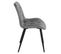 Lot De 2 Chaises Capitonnées Velours Gris Et Pieds Métal Noir - Stan