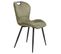 Lot De 2 Chaises Microfibre Vert Avec Poignée Et Pieds Métal - Willy