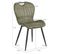 Lot De 2 Chaises Microfibre Vert Avec Poignée Et Pieds Métal - Willy