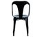 Lot De 2 Chaises Métal Noir Avec Perforations Sur L'assise - Metalica