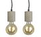 Lot De 2 Suspensions Lumineuses En Béton Gris - Calo 5188