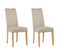 Lot De 2 Chaises En Simili Beige Et Pieds Chêne Massif - Fabia